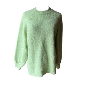 MANGO  “MNG” Sweater 'Blosom'‎ in Neon Green Women’s Size XS